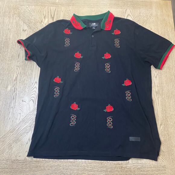 Damati Los Angeles Rose‎ Snake Polo Black XXL - Picture 1 of 7